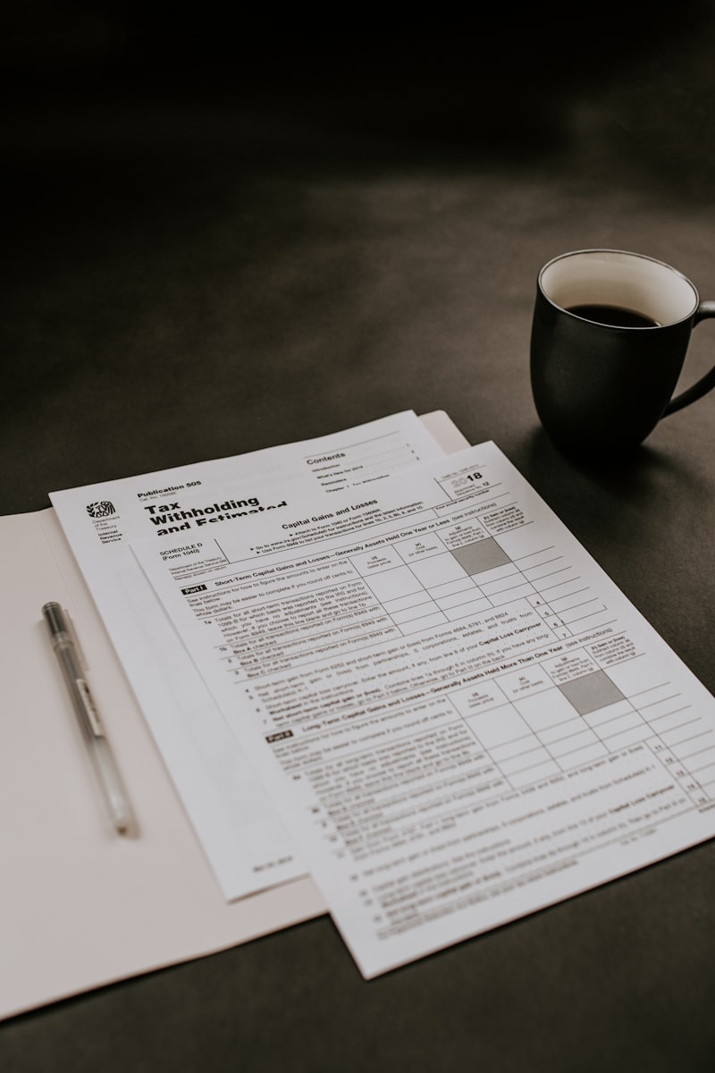 Financial planning documents and charts