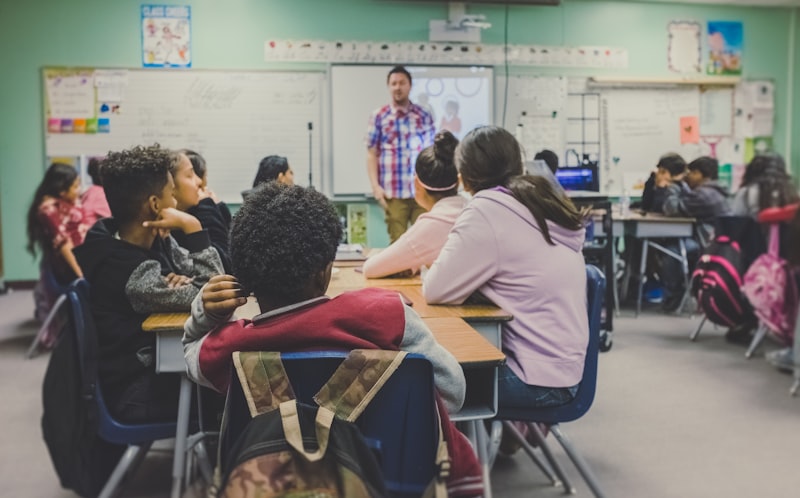 Teacher in a school classroom